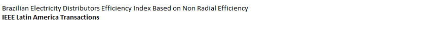 Brazilian Electricity Distributors Efficiency Index Based on Non Radial Efficiency