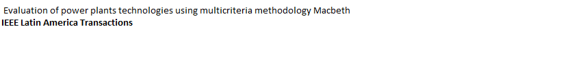  Evaluation of power plants technologies using multicriteria methodology Macbeth