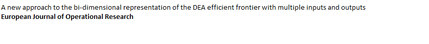 A new approach to the bi-dimensional representation of the DEA efficient frontier with multiple inputs and outputs.